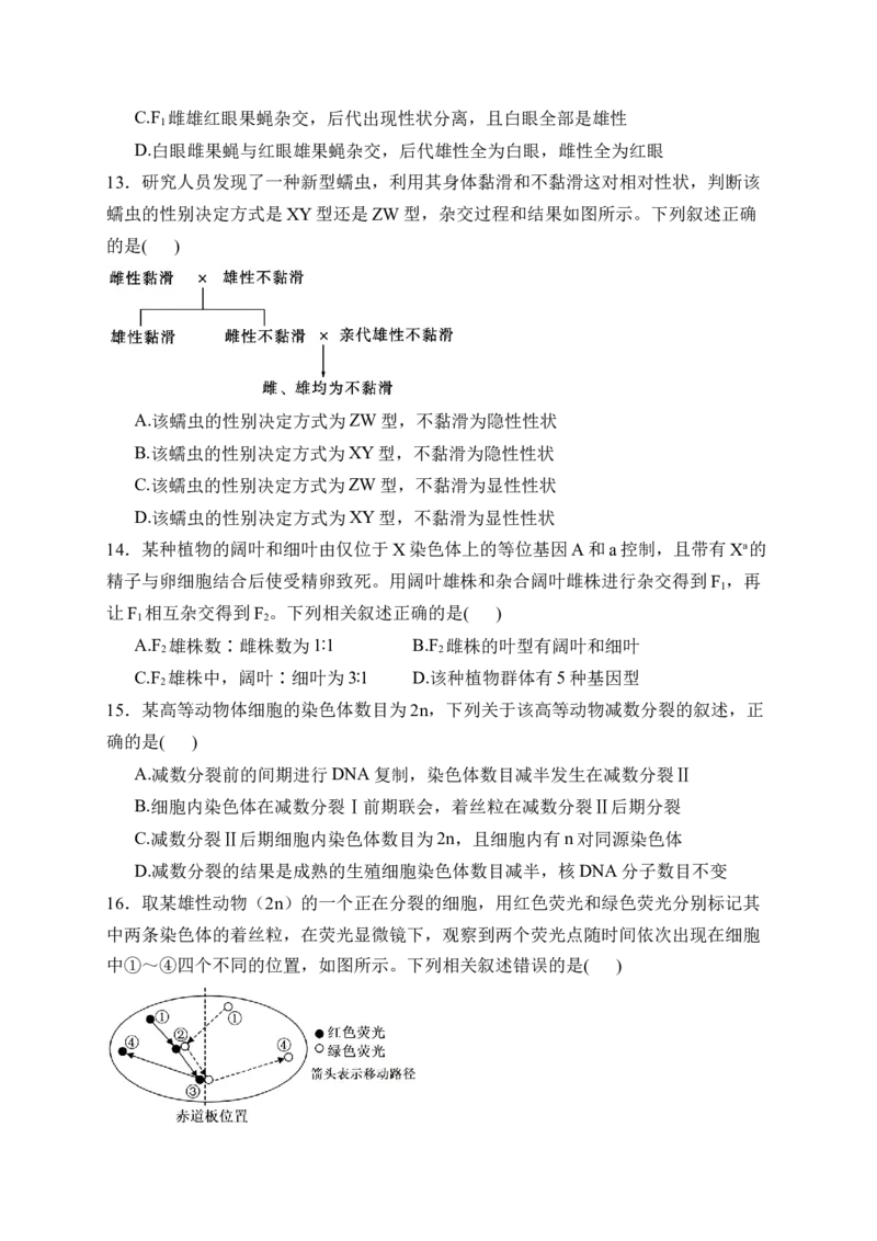 《安徽省蚌埠市2025-2026学年高一下学期5月区域高中合作性教研质量评价试题生物Word版含解析_2024-2027高一（7-7月题库）(1)_2026年06月高一试卷》第4页预览