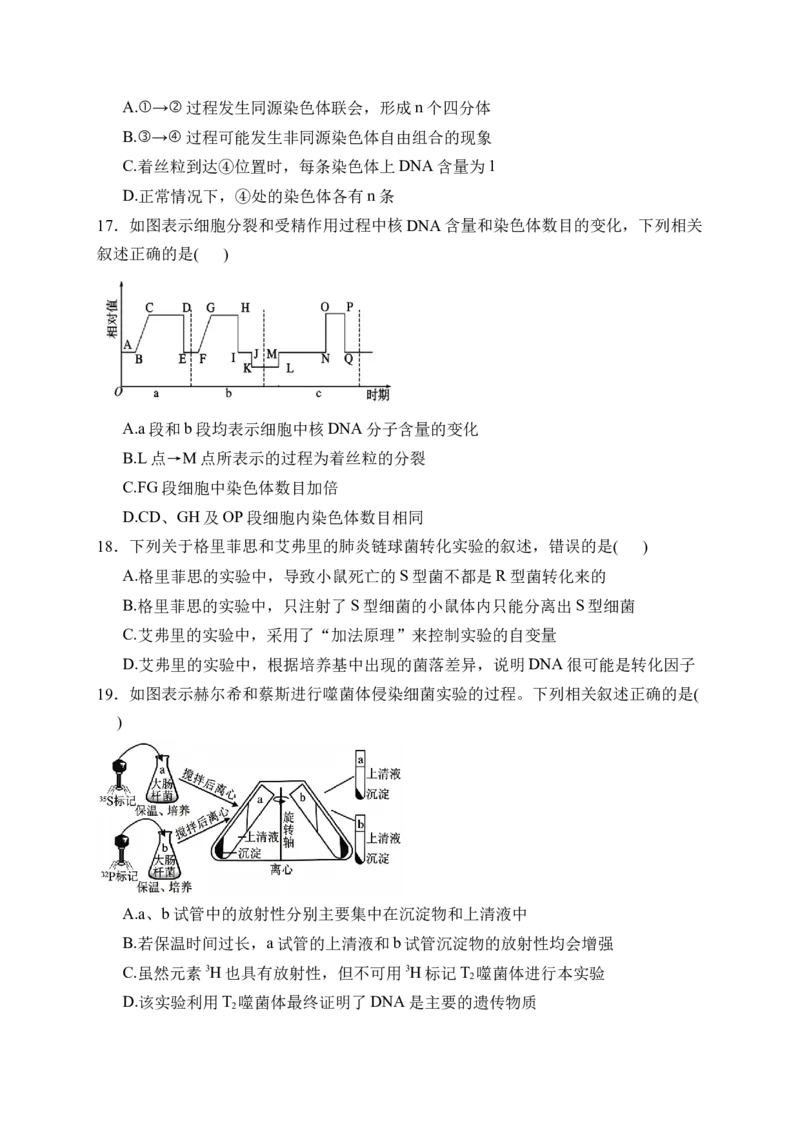 《安徽省蚌埠市2025-2026学年高一下学期5月区域高中合作性教研质量评价试题生物Word版含解析_2024-2027高一（7-7月题库）(1)_2026年06月高一试卷》第5页预览