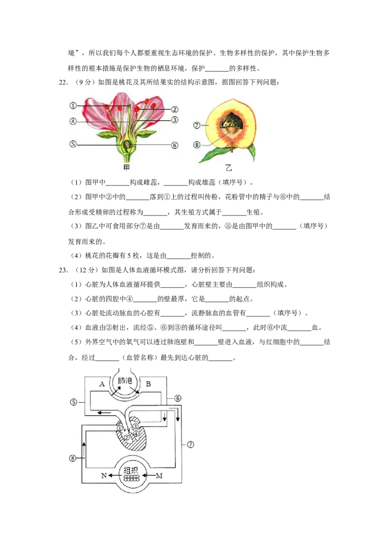 《2018年辽宁省锦州市中考生物试题（空白卷）_12.2026年4月全国各地高考模拟卷_2026版初中金考卷•45套中考试卷汇编系列合集_全国版中考真题(1)_辽宁各地中考_辽宁生物（24）》第5页预览