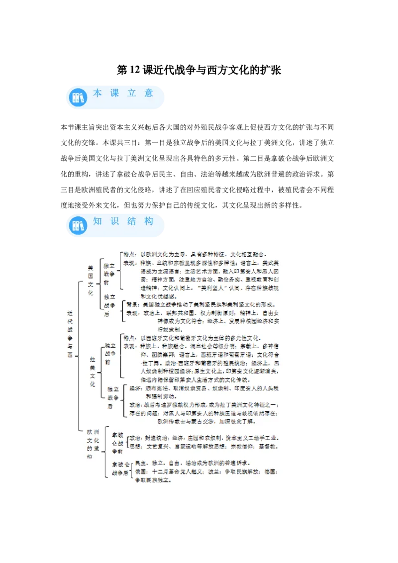 《12选必三第12课近代战争与西方文化的扩张_新版高中_高中历史新版_高中历史选择性必修3（统编版）_学案专项-P118》第1页预览