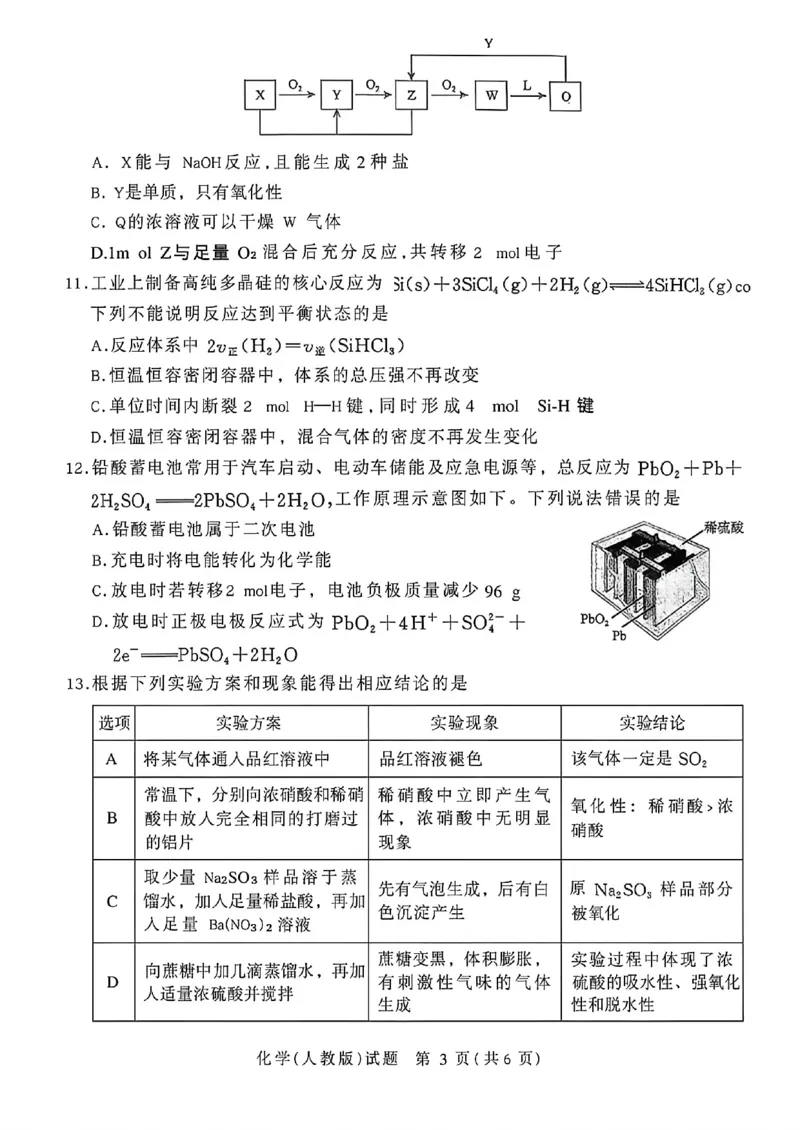 《化学试卷-期中考试_2024-2027高一（7-7月题库）(1)_2026年05月高一试卷_260504河南省青桐鸣2025-2026学年（下）高一年级期中考试（全）_化学》第3页预览