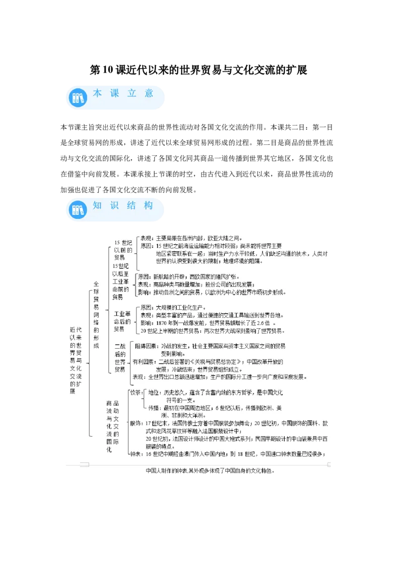 《10选必三第10课近代以来的世界贸易与文化交流的扩展_新版高中_高中历史新版_高中历史选择性必修3（统编版）_学案专项-P118》第1页预览