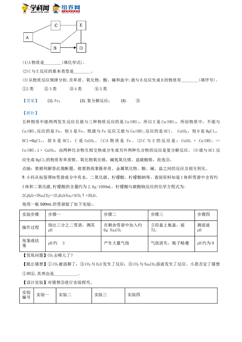 《2018浙江宁波化学试卷+答案+解析(word整理版)_12.2026年4月全国各地高考模拟卷_2026版初中金考卷•45套中考试卷汇编系列合集_全国版中考真题(1)_各省市《历年中考真题》2013-2024(10)_浙江》第5页预览