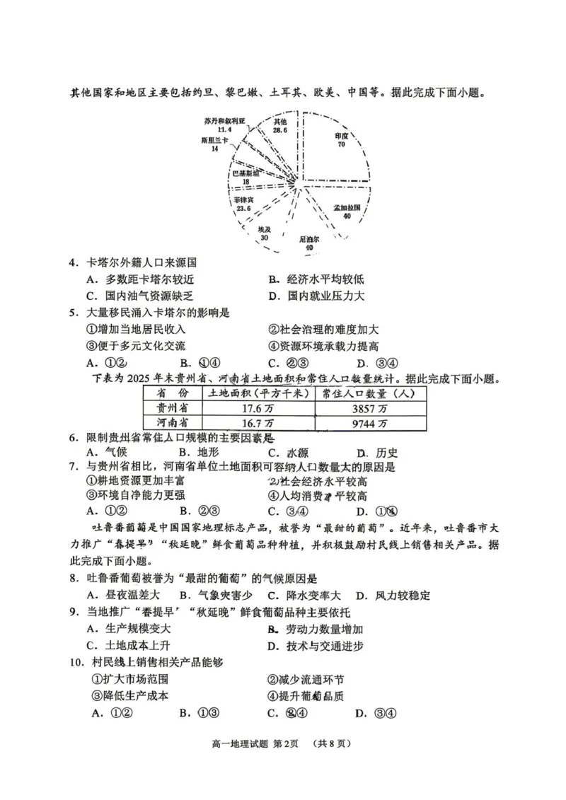 《山东省日照市2025-2026学年高一下学期期中考试地理试卷（图片版，无答案）_2024-2027高一（7-7月题库）(1)_2026年05月高一试卷_260525山东省日照市2025-2026学年高一下学期期中考试》第2页预览