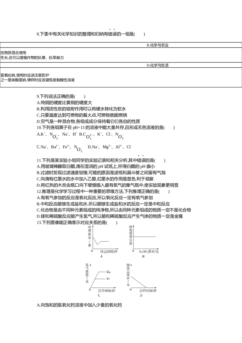 《2021齐齐哈尔化学试卷+答案+解析(word整理版)_12.2026年4月全国各地高考模拟卷_2026版初中金考卷•45套中考试卷汇编系列合集_全国版中考真题(1)_各省市《历年中考真题》2013-2024(10)》第2页预览