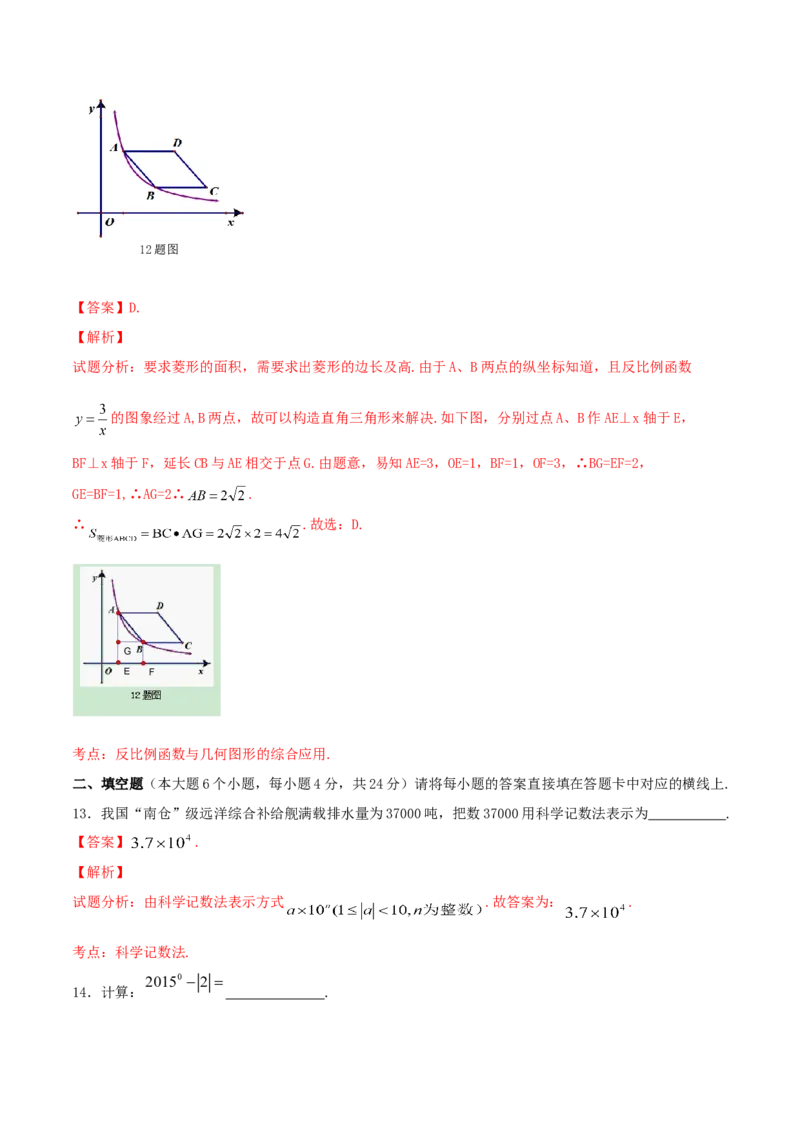 《2015年重庆市中考数学真题（A卷）（解析卷）_重庆历年中考真题2008-2026_2.重庆中考数学2008-2026》第6页预览