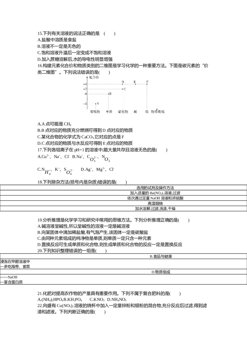 《2021衡阳化学试卷+答案+解析(word整理版)_12.2026年4月全国各地高考模拟卷_2026版初中金考卷•45套中考试卷汇编系列合集_全国版中考真题(1)_各省市《历年中考真题》2013-2024(10)_湖南》第3页预览