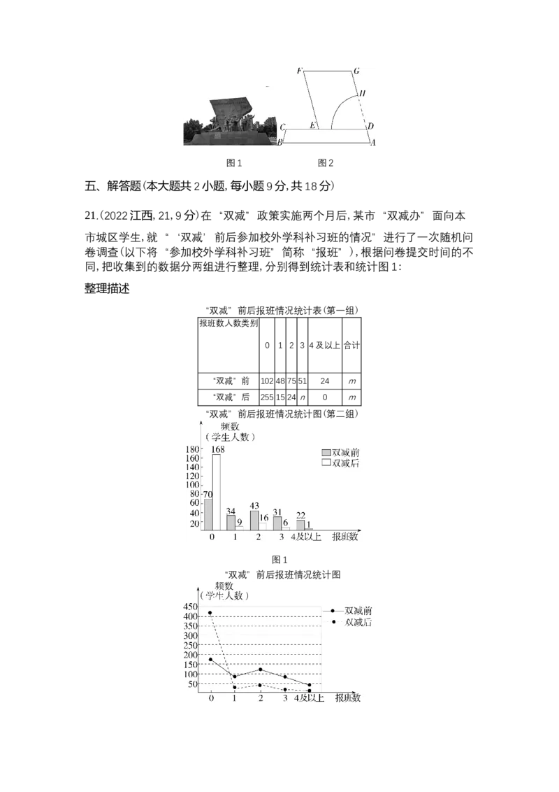 《2022江西数学试卷+答案+解析(word整理版)_12.2026年4月全国各地高考模拟卷_2026版初中金考卷•45套中考试卷汇编系列合集_全国版中考真题(1)_各省市《历年中考真题》2013-2024(10)_11江西卷》第5页预览