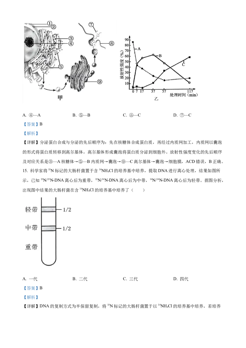 《浙江省浙里特色联盟2025学年第二学期中联考高一年级生物学学科试题Word版含解析_2024-2027高一（7-7月题库）(1)_2026年05月高一试卷》第8页预览