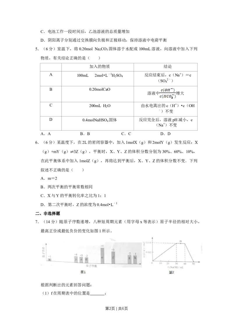 《2015年高考化学试卷（天津）（空白卷）_历年真题_2008-2025·（天津）化学高考真题》第2页预览