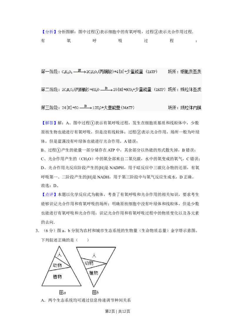 《2014年高考生物试卷（天津）（解析卷）_历年真题_2008-2025·（天津）生物高考真题》第2页预览