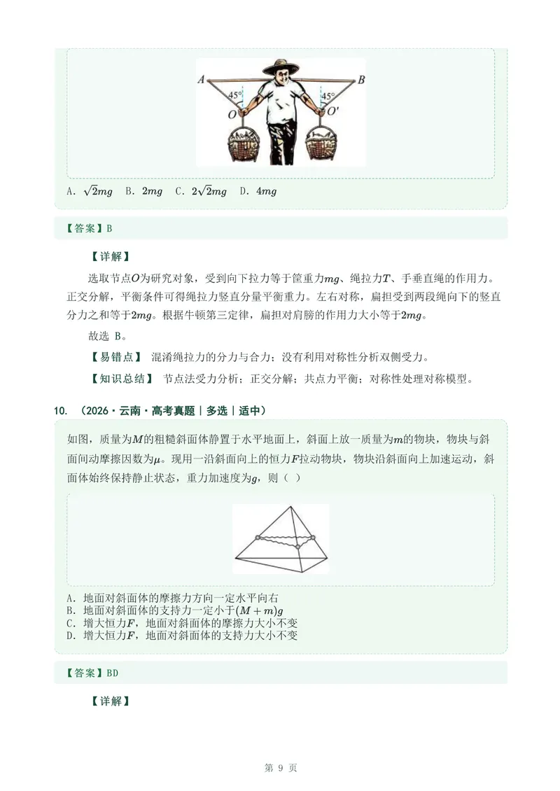 《专题四相互作用力_2017-2026物理高考真题专题汇编（40个专题）(1)》第9页预览