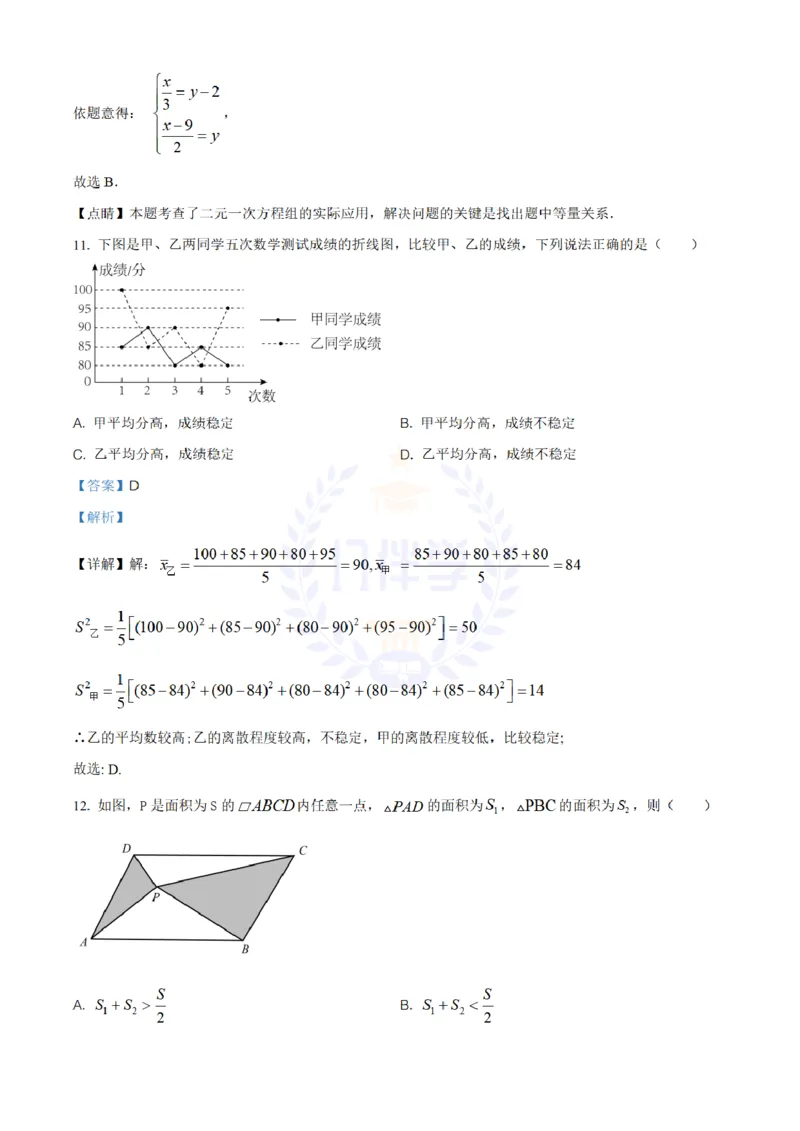 《2020年山东省临沂市中考数学试题(解析版)_12.2026年4月全国各地高考模拟卷_2026版初中金考卷•45套中考试卷汇编系列合集_全国版中考真题(1)_各省市《历年中考真题》2013-2024(10)_山东》第6页预览