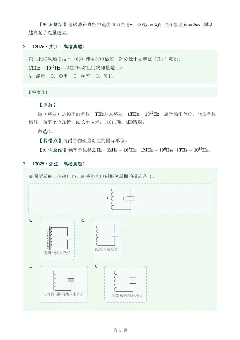 《专题二十九电磁波_2017-2026物理高考真题专题汇编（40个专题）(1)》第2页预览