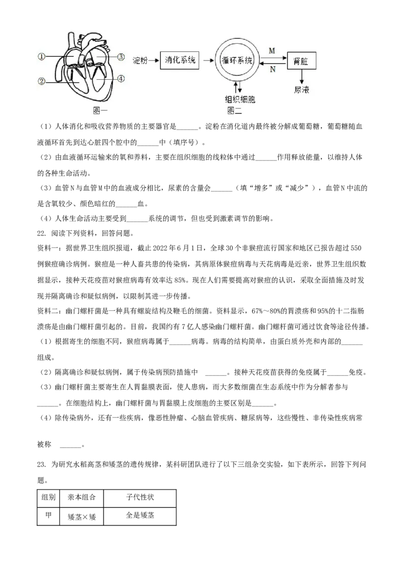 《2022年辽宁省阜新市中考生物真题（原卷版）_12.2026年4月全国各地高考模拟卷_2026版初中金考卷•45套中考试卷汇编系列合集_全国版中考真题(1)_辽宁各地中考_辽宁生物（24）》第3页预览