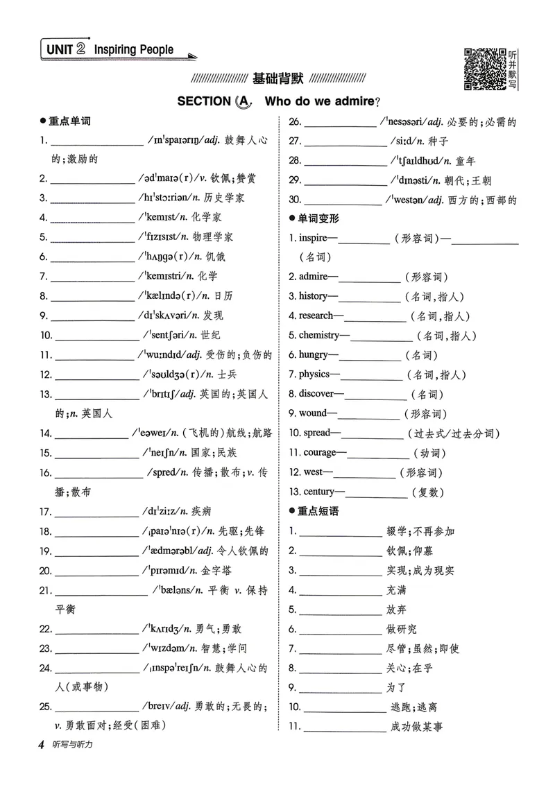 《人教九上英语点拨训练听写与听力_初中英语789_26秋最新人教版英语九年级上册_26秋人教九上_31、练习题+试卷（教辅）合集多套_点拨训练(1)》第6页预览