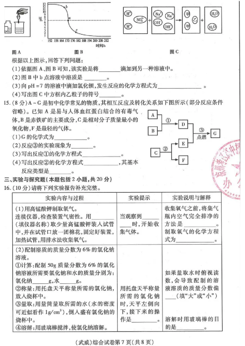 《2023甘肃省化学试卷+答案(PDF版)_12.2026年4月全国各地高考模拟卷_2026版初中金考卷•45套中考试卷汇编系列合集_全国版中考真题(1)_各省市《历年中考真题》2013-2024(10)_28甘肃试卷》第3页预览