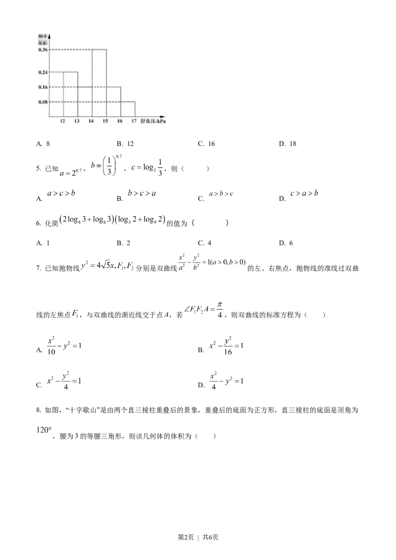 《2022年高考数学试卷（天津）（空白卷）_历年真题_2008-2025·（天津）数学高考真题》第2页预览