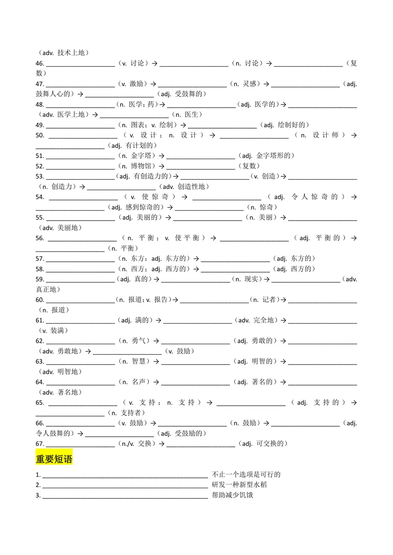 《U2学生版_初中英语789_26秋最新人教版英语九年级上册_26秋人教九上_08、单元知识清单背诵版+默写版PDF版+word版_知识清单PDF版本_U2》第2页预览