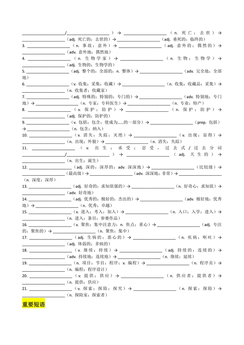 《U2学生版_初中英语789_26秋最新人教版英语九年级上册_26秋人教九上_08、单元知识清单背诵版+默写版PDF版+word版_知识清单PDF版本_U2》第8页预览