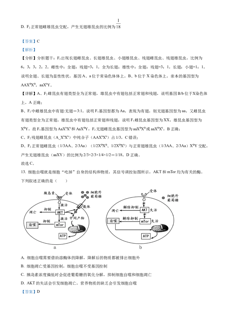 《湖北省荆州市沙市中学2025-2026学年高一下学期5月阶段检测生物试题Word版含解析_2024-2027高一（7-7月题库）(1)_2026年06月高一试卷》第9页预览
