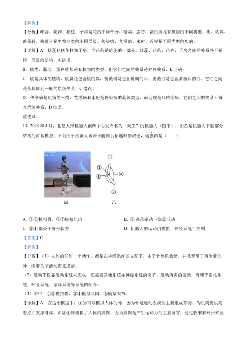 《2024年吉林省长春市中考生物真题（解析版）_12.2026年4月全国各地高考模拟卷_2026版初中金考卷•45套中考试卷汇编系列合集_全国版中考真题(1)_各省市《历年中考真题》2013-2024(10)》第9页预览