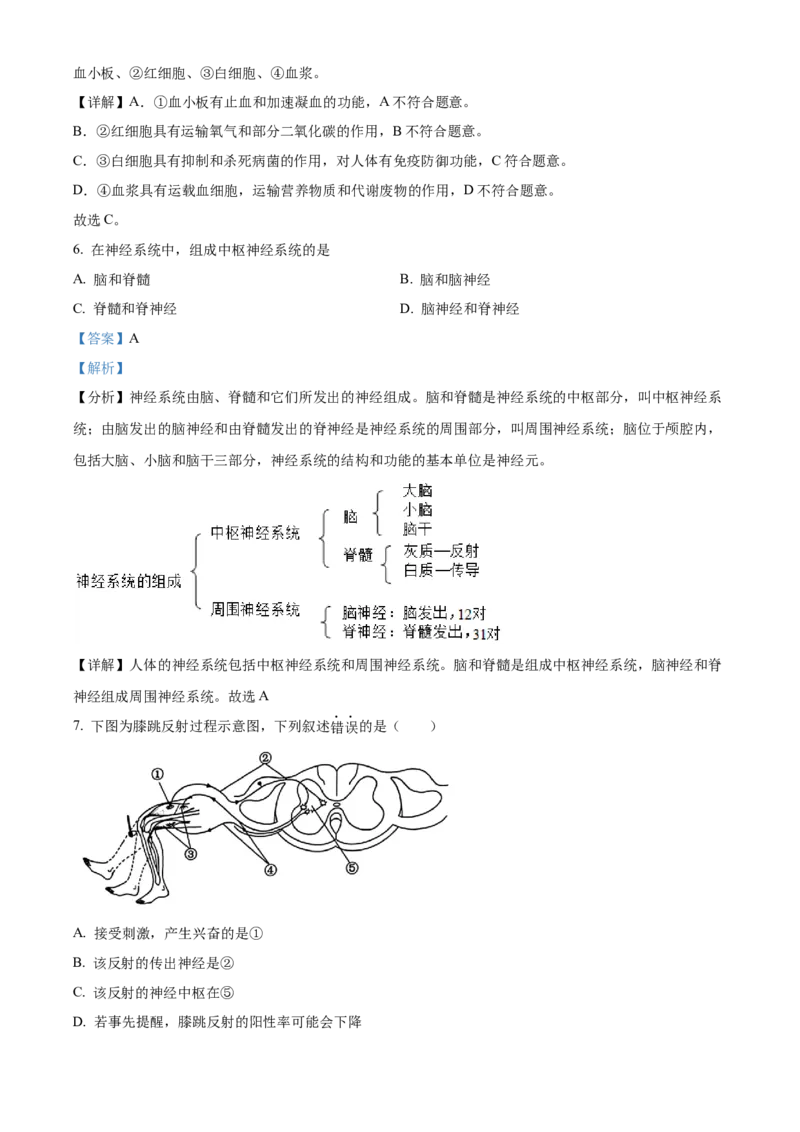 《2024年上海市中考生物真题（解析版）_12.2026年4月全国各地高考模拟卷_2026版初中金考卷•45套中考试卷汇编系列合集_全国版中考真题(1)_各省市《历年中考真题》2013-2024(10)》第3页预览