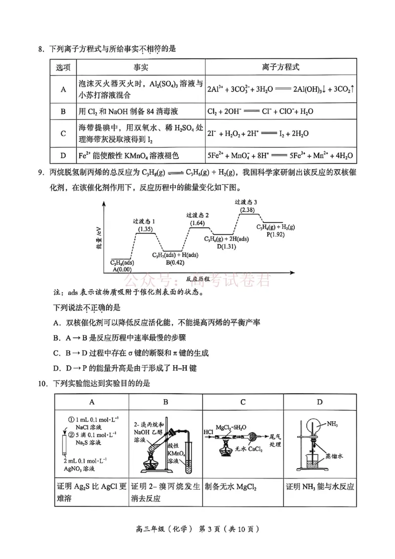 《2026北京海淀高三一模化学（含答案）_副本_12.2026年4月全国各地高考模拟卷_2026年4月_2026年北京市海淀区高三一模_05化学_北京市海淀区高三一模》第3页预览