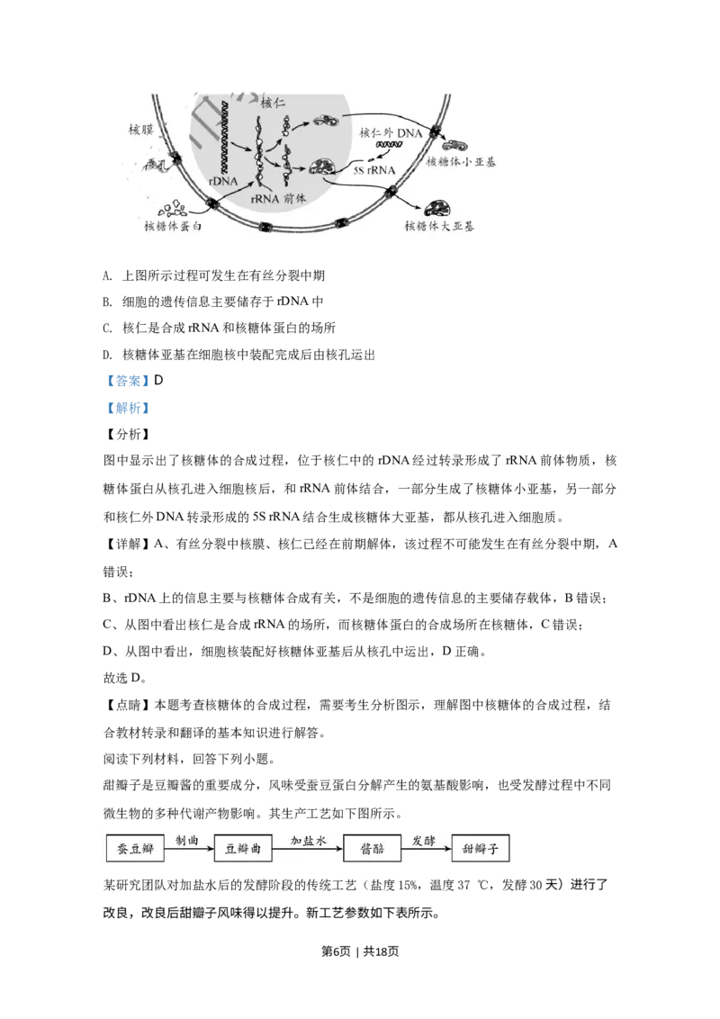 《2020年高考生物试卷（天津）（解析卷）_历年真题_2008-2025·（天津）生物高考真题》第6页预览