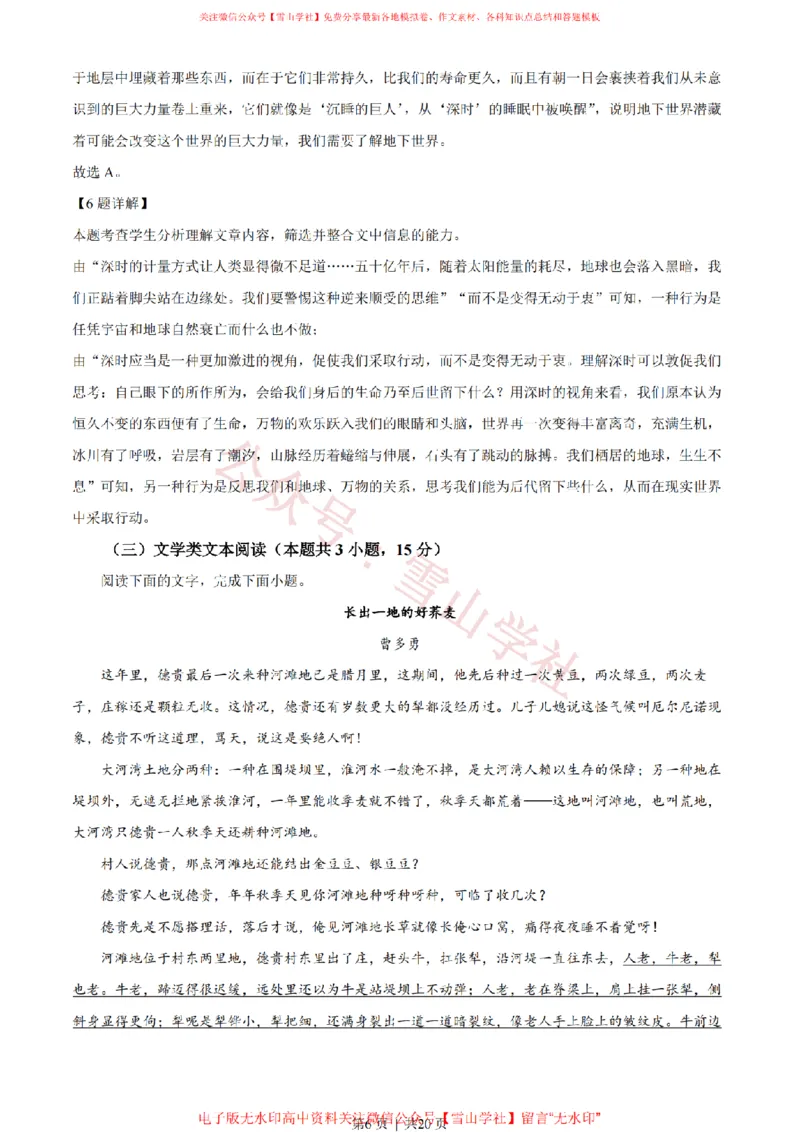 《2023年高考语文试卷（全国乙卷）（解析卷）_高考历年真题_08-24全国高考真题（无水印）_新·PDF版2008-2024·高考语文真题_版本2：语文（按省份分类）2008-2024_492》第6页预览