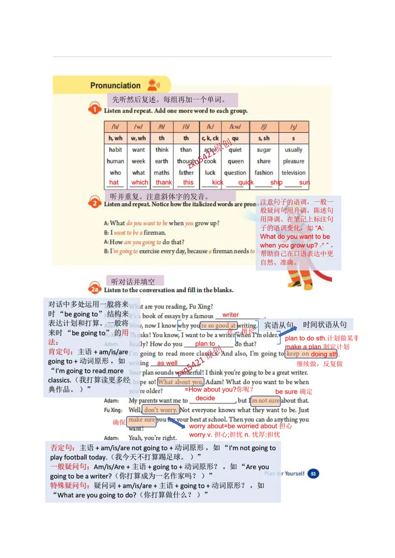 《课堂笔记Unit6PlanforYourself_初中英语789_最新人教版英语八年级上册_新版_最新2025秋人教版英语（八年级上册）_2025秋人教版英语8上：预习资料包_12课堂笔记（pdf）（多套）_赠送版》第3页预览