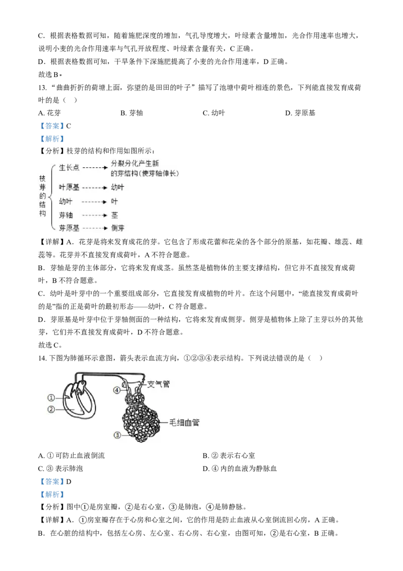 《2024年河北省八年级中考生物真题（解析版）_12.2026年4月全国各地高考模拟卷_2026版初中金考卷•45套中考试卷汇编系列合集_全国版中考真题(1)_各省市《历年中考真题》2013-2024(10)》第8页预览
