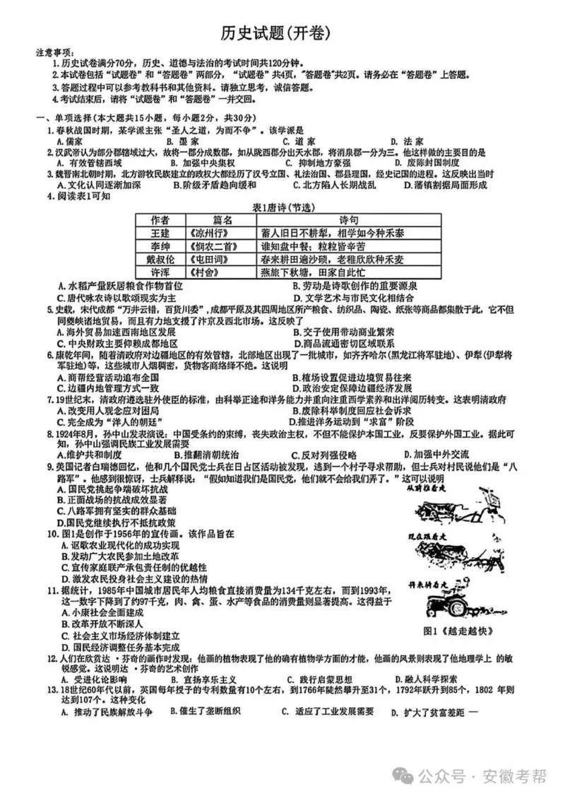 《2025年安徽省中考历史真题原卷完整版_12.2026年4月全国各地高考模拟卷_2026版初中金考卷•45套中考试卷汇编系列合集_全国版中考真题(1)_2025年全国中考真题答案（按省市分类）(10)_安徽省》第1页预览