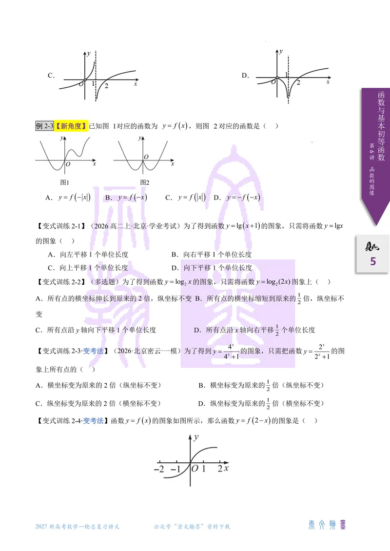 《第06讲函数的图像（2027一轮讲义）（学生）_崇文一轮讲义(2027彩色版)》第5页预览