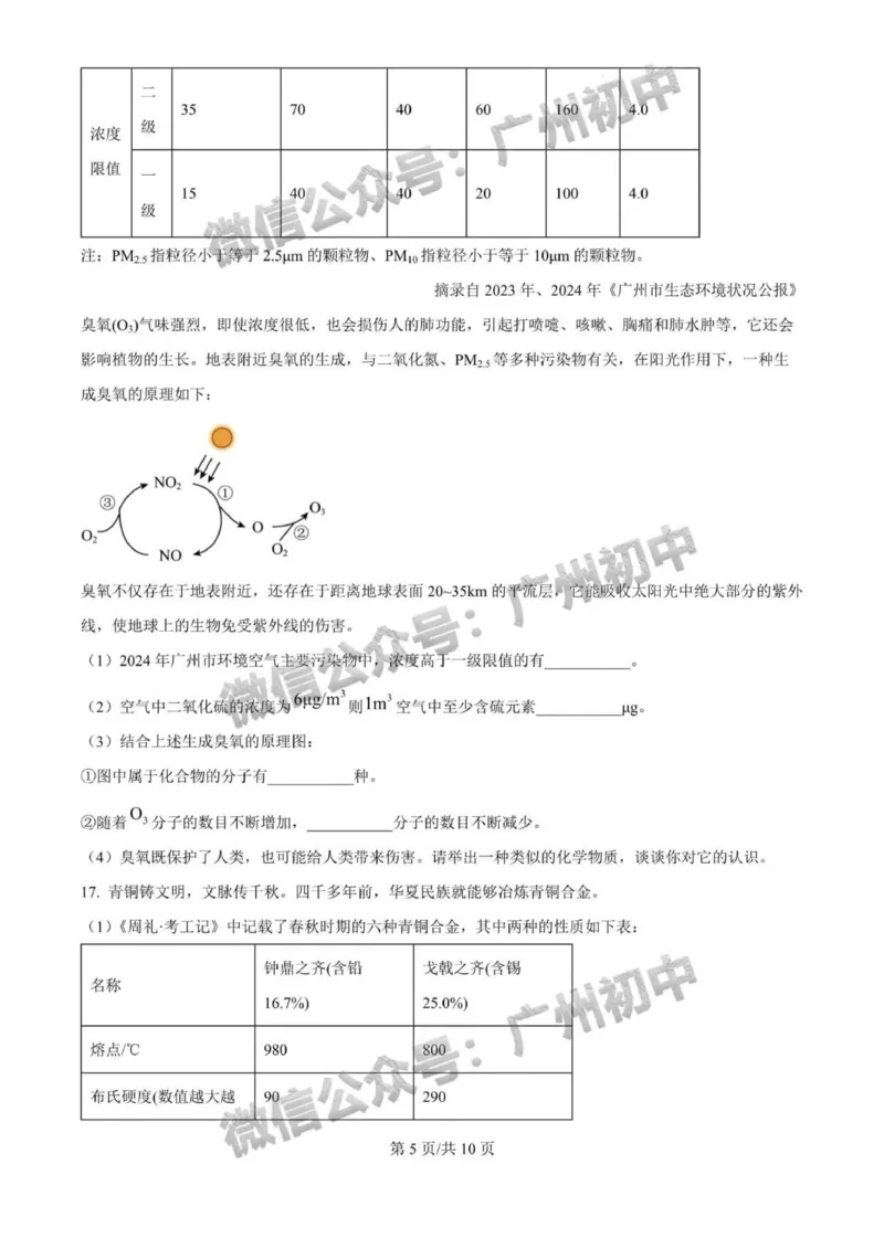 《2025年广州市中考化学真题完整版_12.2026年4月全国各地高考模拟卷_2026版初中金考卷•45套中考试卷汇编系列合集_全国版中考真题_2025年全国中考真题答案（按省市分类）(10)_广东省》第5页预览