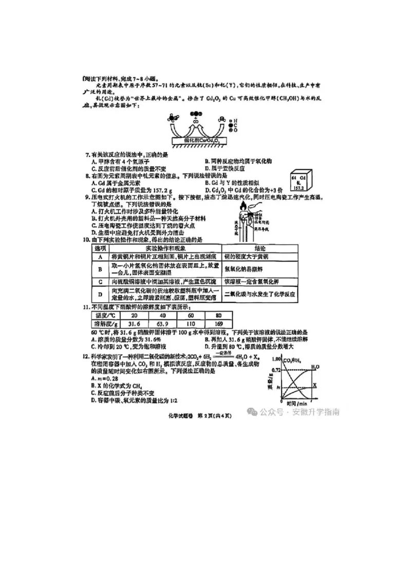 《2025年安徽中考化学真题原卷完整版_12.2026年4月全国各地高考模拟卷_2026版初中金考卷•45套中考试卷汇编系列合集_全国版中考真题(1)_2025年全国中考真题答案（按省市分类）(10)_安徽省》第2页预览