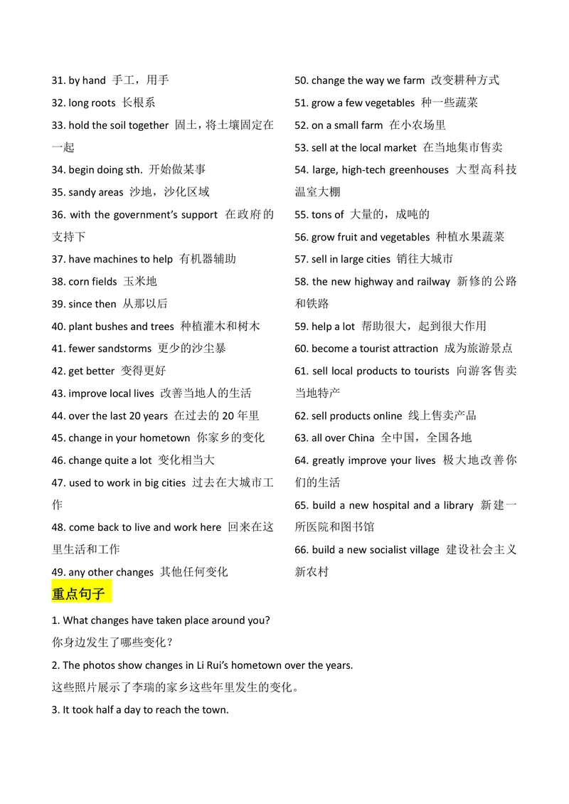 《U1教师版_初中英语789_26秋最新人教版英语九年级上册_26秋人教九上_08、单元知识清单背诵版+默写版PDF版+word版_知识清单PDF版本_U1》第4页预览