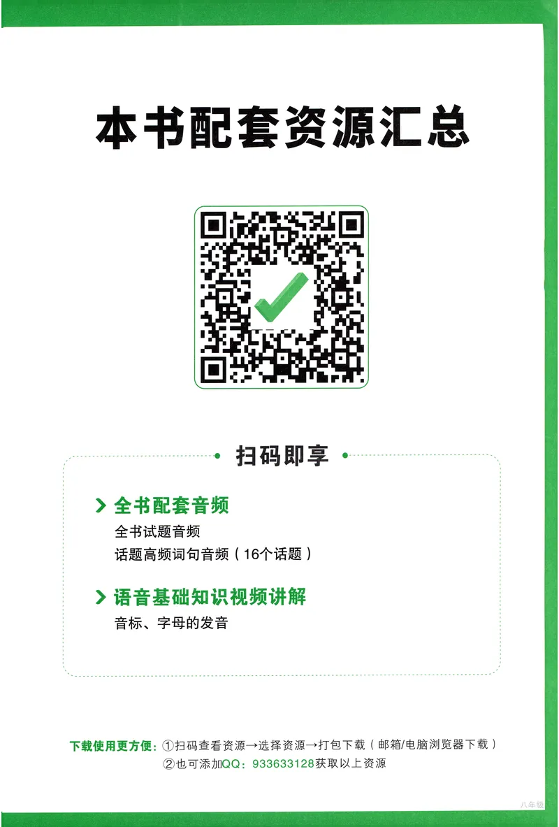 《2025版《英语听力与新考法》八年级_初中英语789_最新人教版英语八年级上册_新版_最新2025秋人教版英语(八年级上册)_2025秋人教版英语8上:预习资料包_32听力专项(pdf)》第6页预览