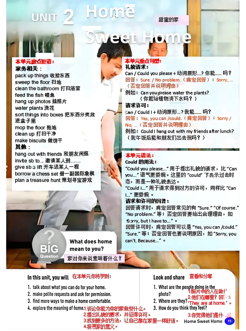 《课堂笔记Unit2Homesweetathome_初中英语789_最新人教版英语八年级上册_新版_初中英语8上新更新第三套可选择_07课堂笔记_课堂笔记》第1页预览