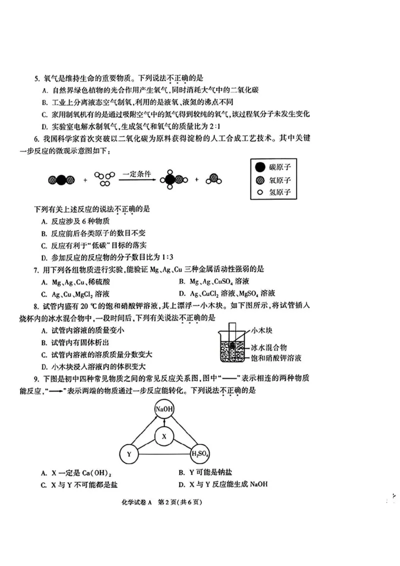 《2023陕西化学试卷+答案(图片版)_12.2026年4月全国各地高考模拟卷_2026版初中金考卷•45套中考试卷汇编系列合集_全国版中考真题(1)_各省市《历年中考真题》2013-2024(10)_10陕西卷》第2页预览