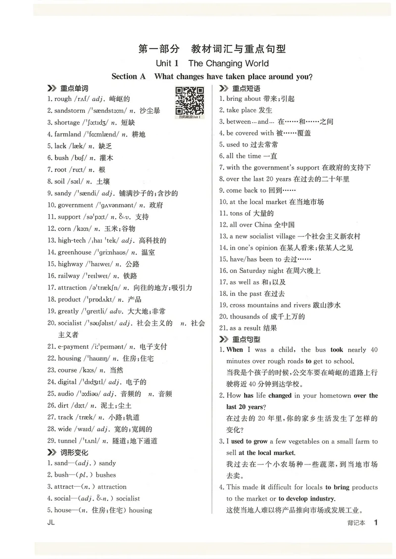 《背记本_初中英语789_26秋最新人教版英语九年级上册_26秋人教九上_31、练习题+试卷（教辅）合集多套_全品作业本》第3页预览