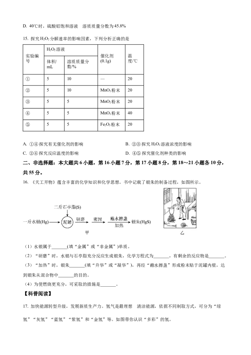《2024年广东省中考化学真题（原卷版）_12.2026年4月全国各地高考模拟卷_2026版初中金考卷•45套中考试卷汇编系列合集_全国版中考真题(1)_各省市《历年中考真题》2013-2024(10)》第4页预览