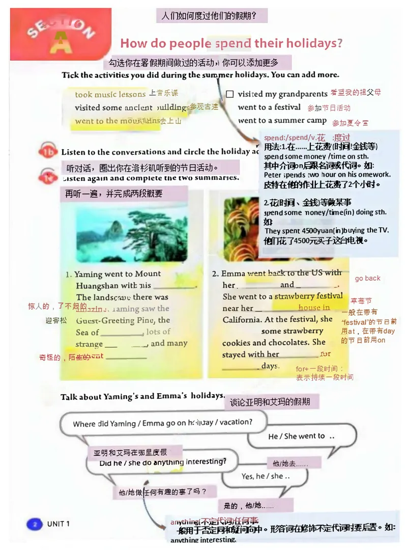 《课堂笔记Unit1_初中英语789_最新人教版英语八年级上册_新版_初中英语8上新更新第三套可选择_07课堂笔记_课堂笔记》第2页预览