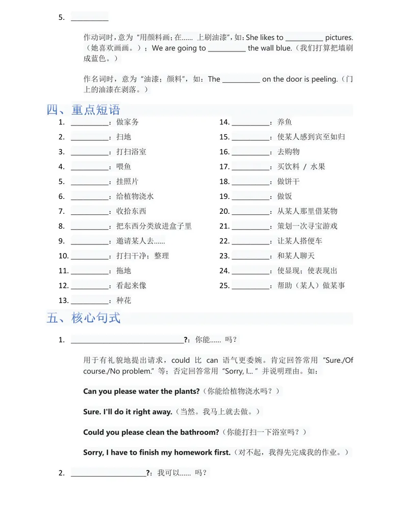 《（合并）单元知识清单Unit1-8默写版_初中英语789_最新人教版英语八年级上册_新版_最新2025秋人教版英语（八年级上册）_2025秋人教版英语8上：预习资料包_14单元知识清单（word+pdf）》第10页预览