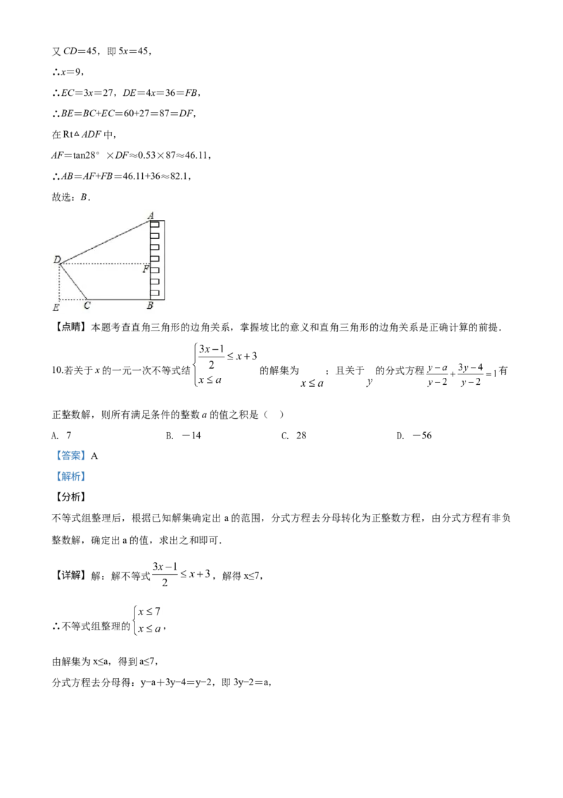 《2020年重庆市中考数学真题（A卷）（解析卷）_重庆历年中考真题2008-2026_2.重庆中考数学2008-2026》第6页预览
