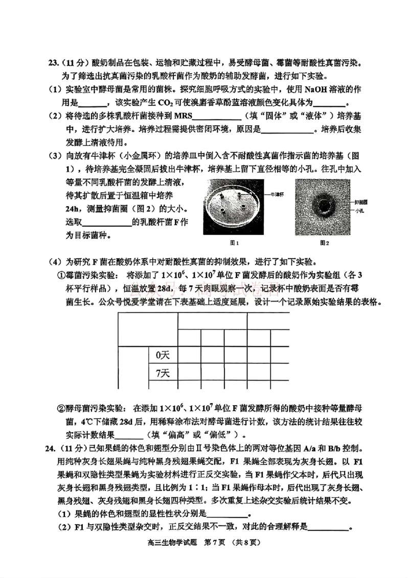 《2026届吉林地区2025（含答案）2026高三下第三次调研测试生物（含答案）_副本_12.2026年4月全国各地高考模拟卷_2026年4月_2026届吉林地区高三下第三次调研测试(吉林三调)全科》第7页预览