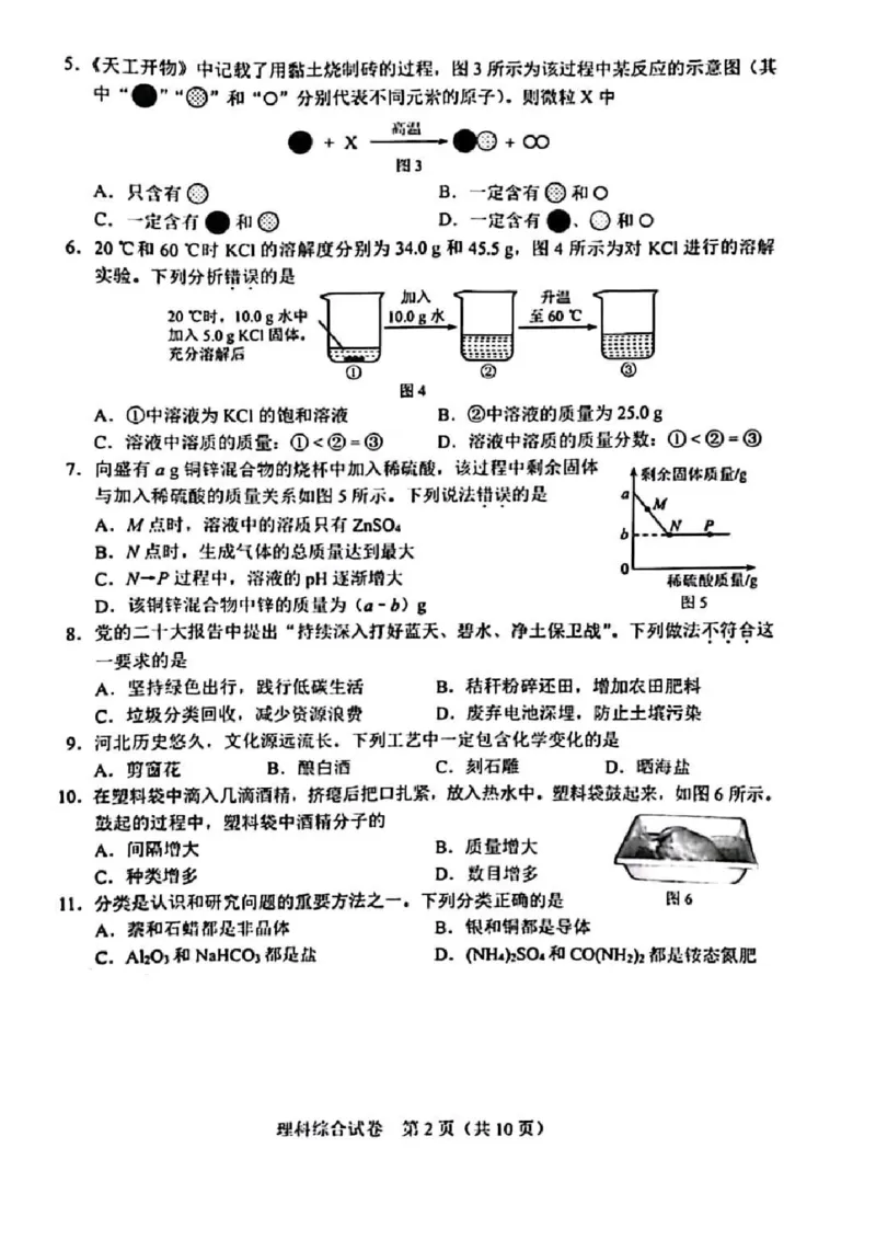 《2023河北化学试卷(PDF版)_12.2026年4月全国各地高考模拟卷_2026版初中金考卷•45套中考试卷汇编系列合集_全国版中考真题(1)_各省市《历年中考真题》2013-2024(10)_07河北卷》第2页预览
