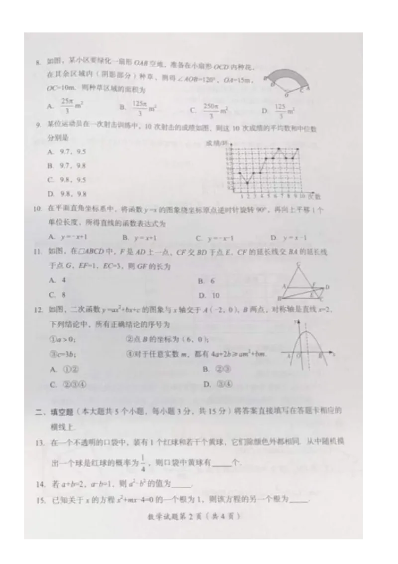 《2023四川雅安数学试卷(PDF版)_12.2026年4月全国各地高考模拟卷_2026版初中金考卷•45套中考试卷汇编系列合集_全国版中考真题(1)_各省市《历年中考真题》2013-2024(10)_26四川地区试卷》第2页预览