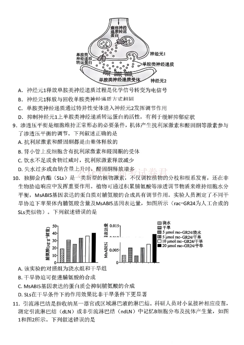 《2026届百师联盟高三二轮复习联考（一）生物_2026届百师联盟高三二轮复习联考（一）全科_06生物_百师联盟高三二轮复习联考（一）》第3页预览
