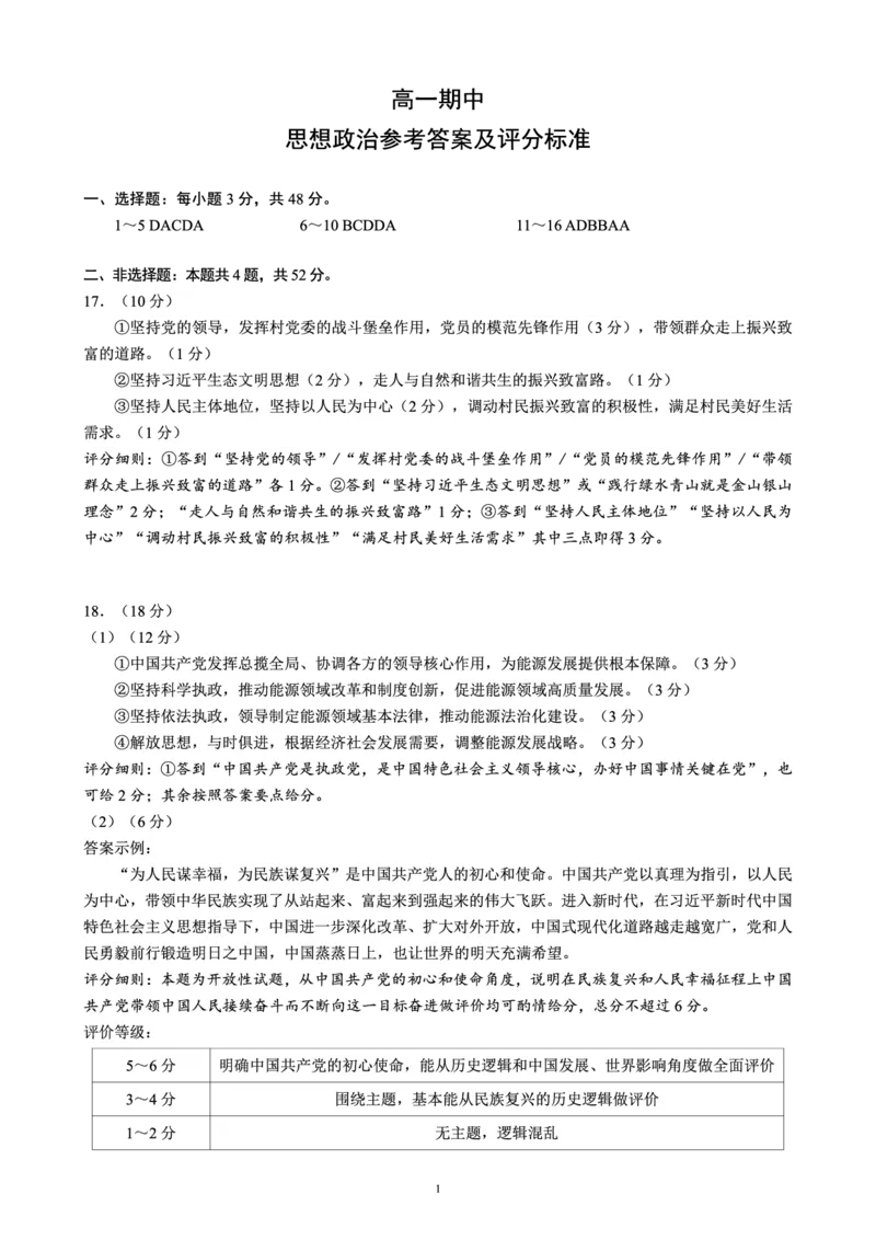 《蓉城名校联盟2025-2026学年高一下学期期中考试政治答案_2024-2027高一(7-7月题库)(1)_2026年05月高一试卷_260506四川省蓉城名校联盟2025-2026学年高一下学期期中考试(全)》第1页预览